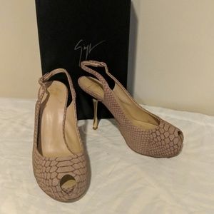 Giuseppe Zanotti Tan Suede Slingback Heels 37.5